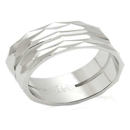 LO990 - Imitation Rhodium Brass Ring with No Stone - Alamode - Flyclothing LLC