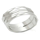 LO990 - Imitation Rhodium Brass Ring with No Stone - Alamode - Flyclothing LLC