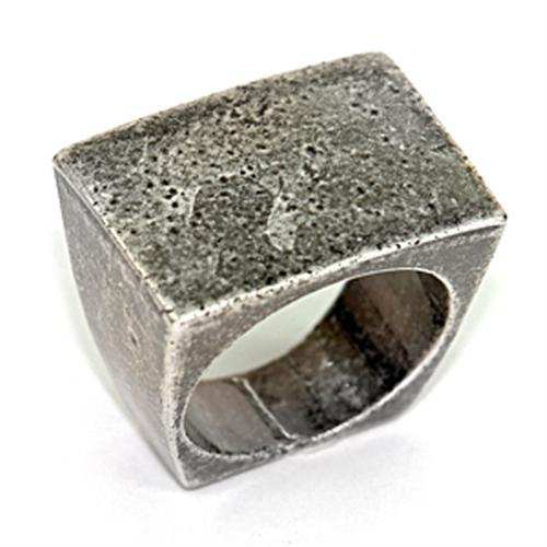 LOA057 - Ruthenium Brass Ring with No Stone - Alamode - Flyclothing LLC