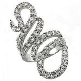 LOA1014 - Rhodium Brass Ring with AAA Grade CZ in Clear - Alamode - Flyclothing LLC