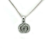 LOA1163 - Rhodium Brass Chain Pendant with Top Grade Crystal in Clear - Alamode - Flyclothing LLC