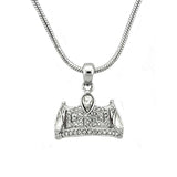 LOA1353 - Rhodium Brass Chain Pendant with Top Grade Crystal in Clear - Alamode - Flyclothing LLC