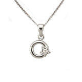LOA1354 - Rhodium Brass Chain Pendant with AAA Grade CZ in Clear - Alamode - Flyclothing LLC