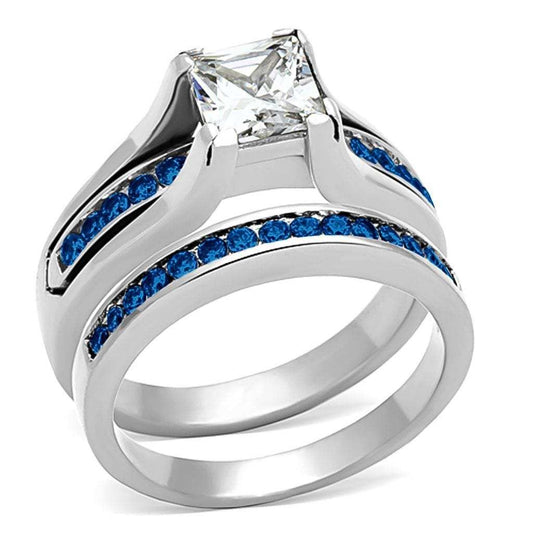 LOA1363 - High polished (no plating) Stainless Steel Ring with AAA Grade CZ in Multi Color - Alamode - Flyclothing LLC