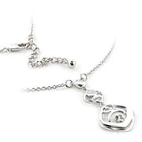 LOA150 - Rhodium Brass Chain Pendant with No Stone - Alamode - Flyclothing LLC