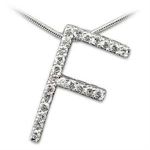 LOA257 - High-Polished 925 Sterling Silver Pendant with AAA Grade CZ in Clear - Alamode - Flyclothing LLC