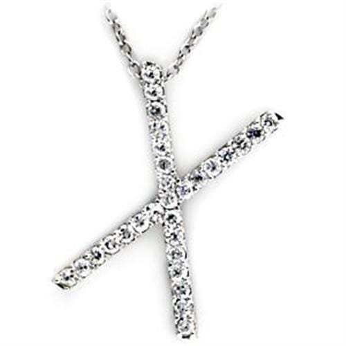 LOA267 - High-Polished 925 Sterling Silver Pendant with AAA Grade CZ in Clear - Alamode - Flyclothing LLC