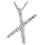 LOA267 - High-Polished 925 Sterling Silver Pendant with AAA Grade CZ in Clear - Alamode - Flyclothing LLC