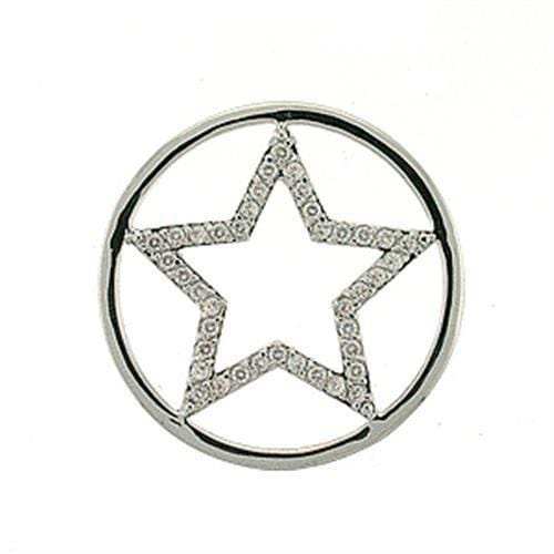 LOA316 - Rhodium Brass Pendant with AAA Grade CZ in Clear - Alamode - Flyclothing LLC