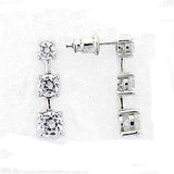 LOA379 - High-Polished 925 Sterling Silver Earrings with AAA Grade CZ in Clear - Alamode - Flyclothing LLC