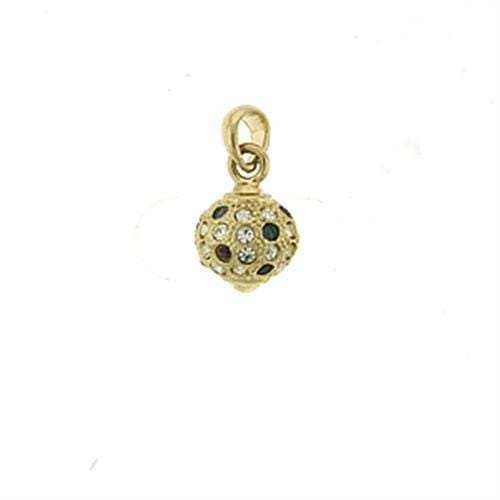 LOA393 - Gold Brass Pendant with Top Grade Crystal in Multi Color - Alamode - Flyclothing LLC