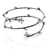 LOA454 - Ruthenium Brass Arm Loop with AAA Grade CZ in Clear - Alamode - Flyclothing LLC