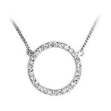 LOA478 - Rhodium Brass Necklace with Top Grade Crystal in Clear - Alamode - Flyclothing LLC