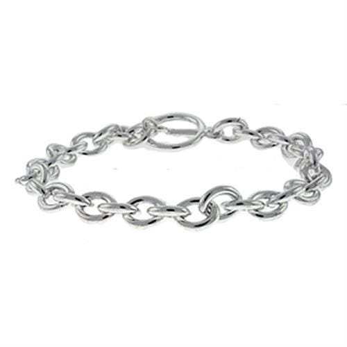LOA537 - Silver Brass Bracelet with No Stone - Alamode - Flyclothing LLC