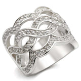 LOA553 - Rhodium 925 Sterling Silver Ring with AAA Grade CZ in Clear - Alamode - Flyclothing LLC