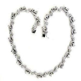 LOA558 - Rhodium 925 Sterling Silver Necklace with AAA Grade CZ in Clear - Alamode - Flyclothing LLC
