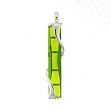 LOA560 - High-Polished 925 Sterling Silver Pendant with Synthetic Synthetic Glass in Peridot - Alamode - Flyclothing LLC