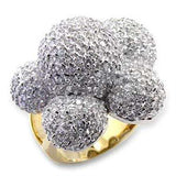 LOA573 - Gold+Rhodium Brass Ring with AAA Grade CZ in Clear - Alamode - Flyclothing LLC