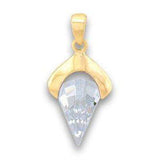 LOA632 - Gold Brass Pendant with AAA Grade CZ in Clear - Alamode - Flyclothing LLC