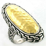 LOA652 - Gold+Rhodium 925 Sterling Silver Ring with No Stone - Alamode - Flyclothing LLC