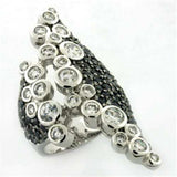 LOA670 - Rhodium Brass Ring with AAA Grade CZ in Multi Color - Alamode - Flyclothing LLC