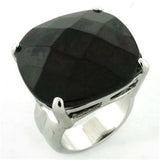 LOA675 - Rhodium Brass Ring with AAA Grade CZ in Garnet - Alamode - Flyclothing LLC