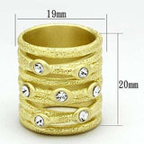 LOA833 - Matte Gold Brass Ring with Top Grade Crystal in Clear - Alamode - Flyclothing LLC