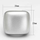 LOA845 - Matte Rhodium Brass Ring with No Stone - Alamode - Flyclothing LLC