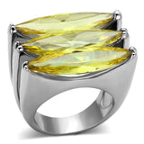 LOA850 - Rhodium Brass Ring with AAA Grade CZ in Topaz - Alamode - Flyclothing LLC