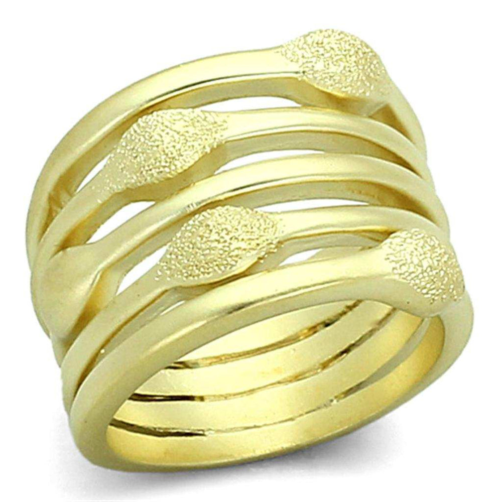 LOA898 - Matte Gold Brass Ring with No Stone - Alamode - Flyclothing LLC