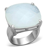 LOA910 - Rhodium Brass Ring with Synthetic Synthetic Glass in Aurora Borealis (Rainbow Effect) - Alamode - Flyclothing LLC