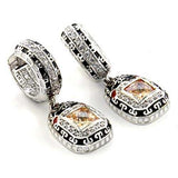 LOA968 - Rhodium Brass Earrings with AAA Grade CZ in Champagne - Alamode - Flyclothing LLC