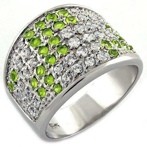 LOAS1007 - Rhodium 925 Sterling Silver Ring with AAA Grade CZ in Multi Color - Alamode - Flyclothing LLC