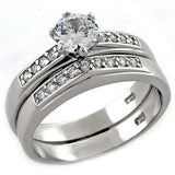 LOAS1008 - Rhodium 925 Sterling Silver Ring with AAA Grade CZ in Clear - Alamode - Flyclothing LLC
