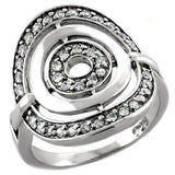 LOAS1018 - Rhodium 925 Sterling Silver Ring with AAA Grade CZ in Clear - Alamode - Flyclothing LLC