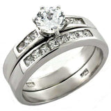 LOAS1025 - Rhodium 925 Sterling Silver Ring with AAA Grade CZ in Clear - Alamode - Flyclothing LLC