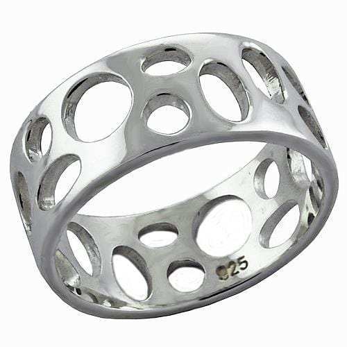 LOAS1026 - High-Polished 925 Sterling Silver Ring with No Stone - Alamode - Flyclothing LLC