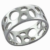 LOAS1026 - High-Polished 925 Sterling Silver Ring with No Stone - Alamode - Flyclothing LLC