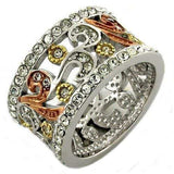 LOAS1032 - Rhodium 925 Sterling Silver Ring with Top Grade Crystal in Multi Color - Alamode - Flyclothing LLC