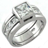 LOAS1034 - Rhodium 925 Sterling Silver Ring with AAA Grade CZ in Clear - Alamode - Flyclothing LLC
