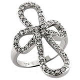 LOAS1035 - Rhodium 925 Sterling Silver Ring with AAA Grade CZ in Clear - Alamode - Flyclothing LLC