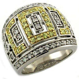 LOAS1043 - Gold+Rhodium 925 Sterling Silver Ring with AAA Grade CZ in Clear - Alamode - Flyclothing LLC