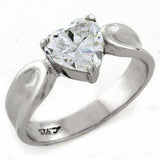 LOAS1061 - High-Polished 925 Sterling Silver Ring with AAA Grade CZ in Clear - Alamode - Flyclothing LLC