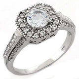 LOAS1062 - Rhodium 925 Sterling Silver Ring with AAA Grade CZ in Clear - Alamode - Flyclothing LLC