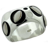 LOAS1085 - Rhodium 925 Sterling Silver Ring with Semi-Precious Opal in White - Alamode - Flyclothing LLC