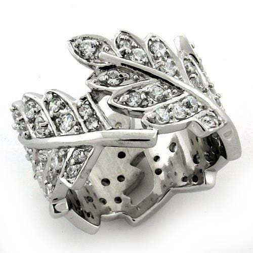 LOAS1098 - Rhodium 925 Sterling Silver Ring with AAA Grade CZ in Clear - Alamode - Flyclothing LLC