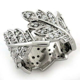 LOAS1098 - Rhodium 925 Sterling Silver Ring with AAA Grade CZ in Clear - Alamode - Flyclothing LLC