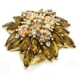 LOAS1121 - Gold 925 Sterling Silver Ring with AAA Grade CZ in Multi Color - Alamode - Flyclothing LLC