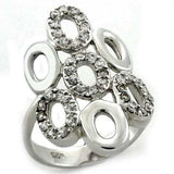 LOAS1127 - High-Polished 925 Sterling Silver Ring with AAA Grade CZ in Clear - Alamode - Flyclothing LLC