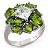 LOAS1130 - Rhodium 925 Sterling Silver Ring with AAA Grade CZ in Clear - Alamode - Flyclothing LLC